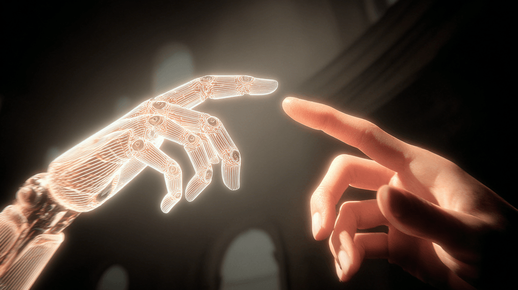 Führungskraft und KI als Partner - Symbolbild für Augmented Leadership